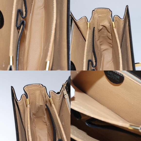 CELINE Hand Bag Leather Black Gold - Picture 12 of 13